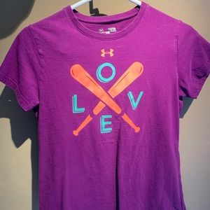 Under Armour Girls Youth Softball Baseball Shirt